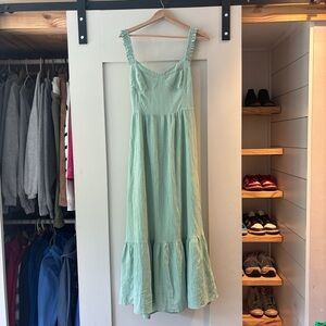 Altar'd State Green Sleeveless Square Neck Sundress
